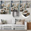 Décoration murale symétrique en or blanc avec pommier symphonique III-2047473696