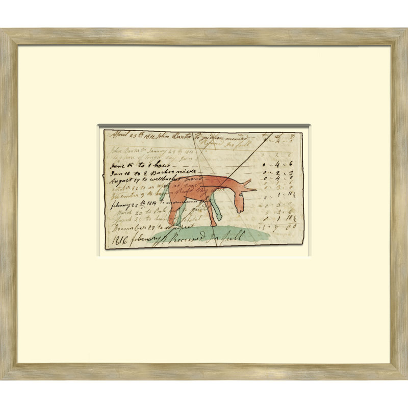 «Mule - Mennonite Ledger Dessin» - Reproduction d'art sur papier encadrée