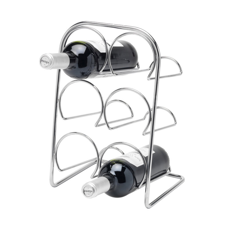 Dewalt Tabletop Wine Bottle Rack, Chrome, 35cm H x 22cm W x 20cm D (6 Bottle), Chrome