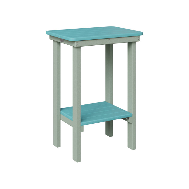 Outdoor Rectangle Side Table, Seafoam, Aruba Blue
