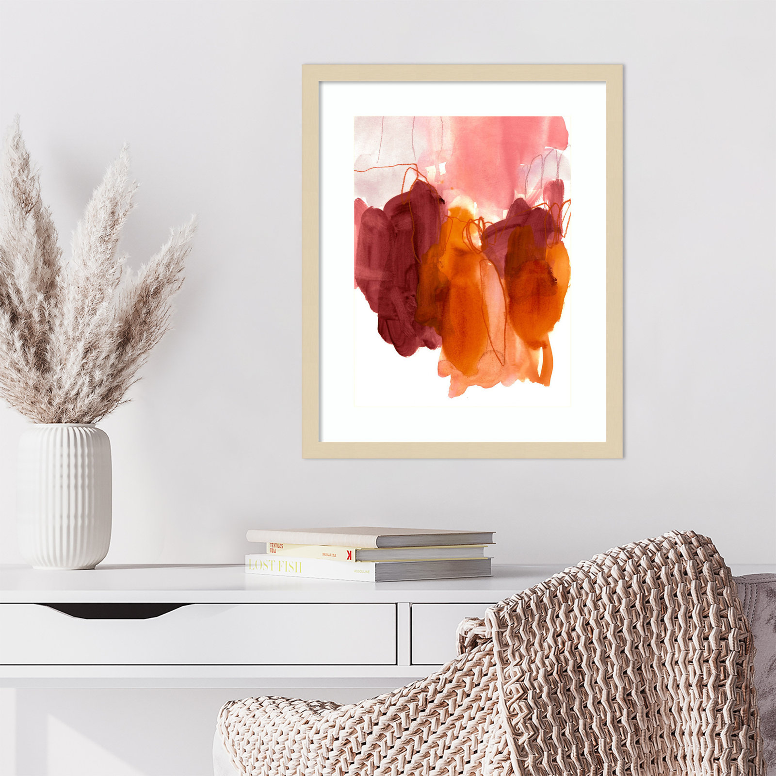 Orelia "Abstract Painting X" Print, Brown, 21" H x 17" W