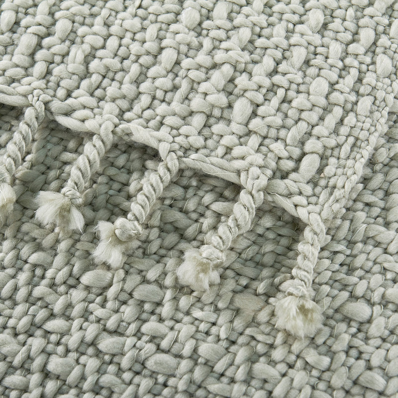 Knitted Throw Blanket, Silver