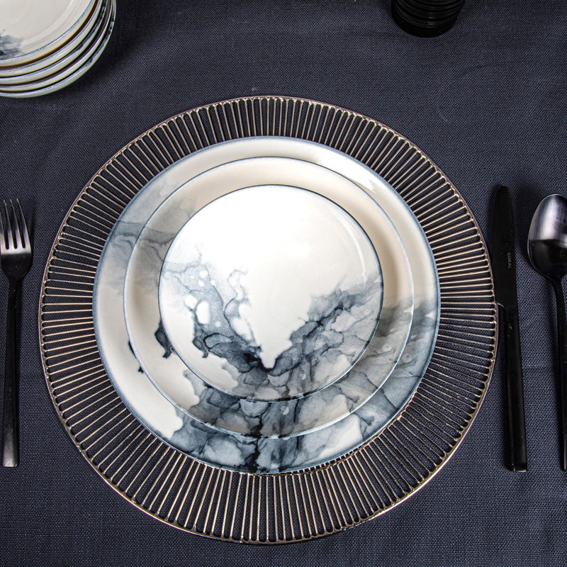 Tildenville Piece Porcelain China Dinnerware Set - Service for 6