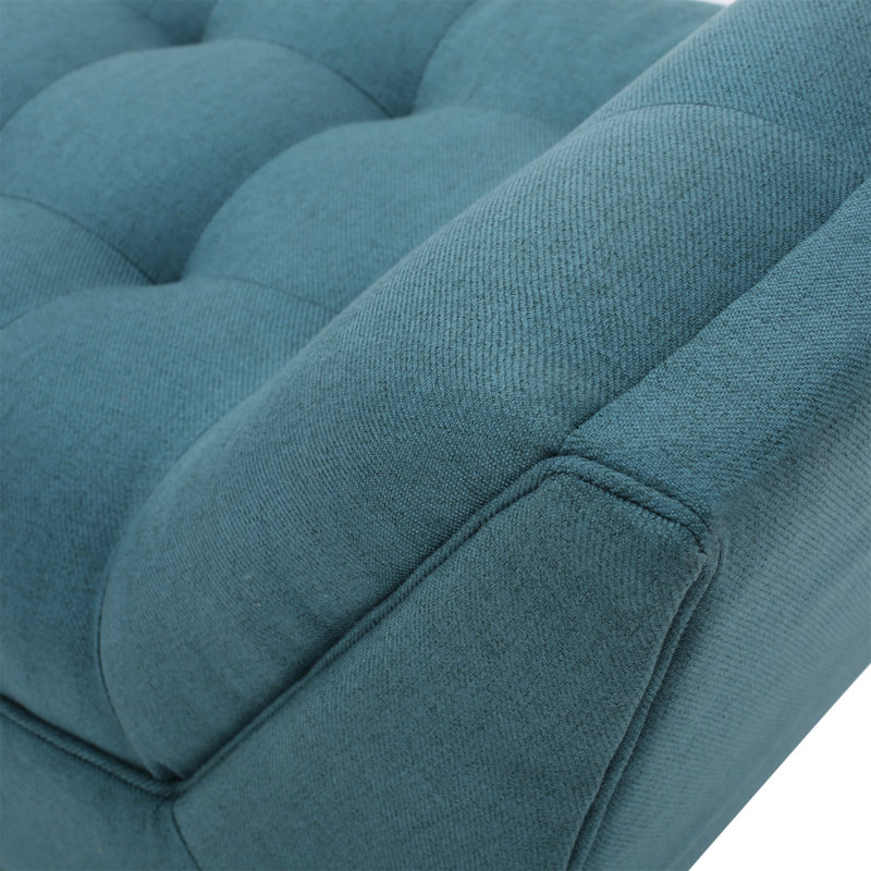 Gwyneth Dark Teal Polyester and Birch Fabric Bench