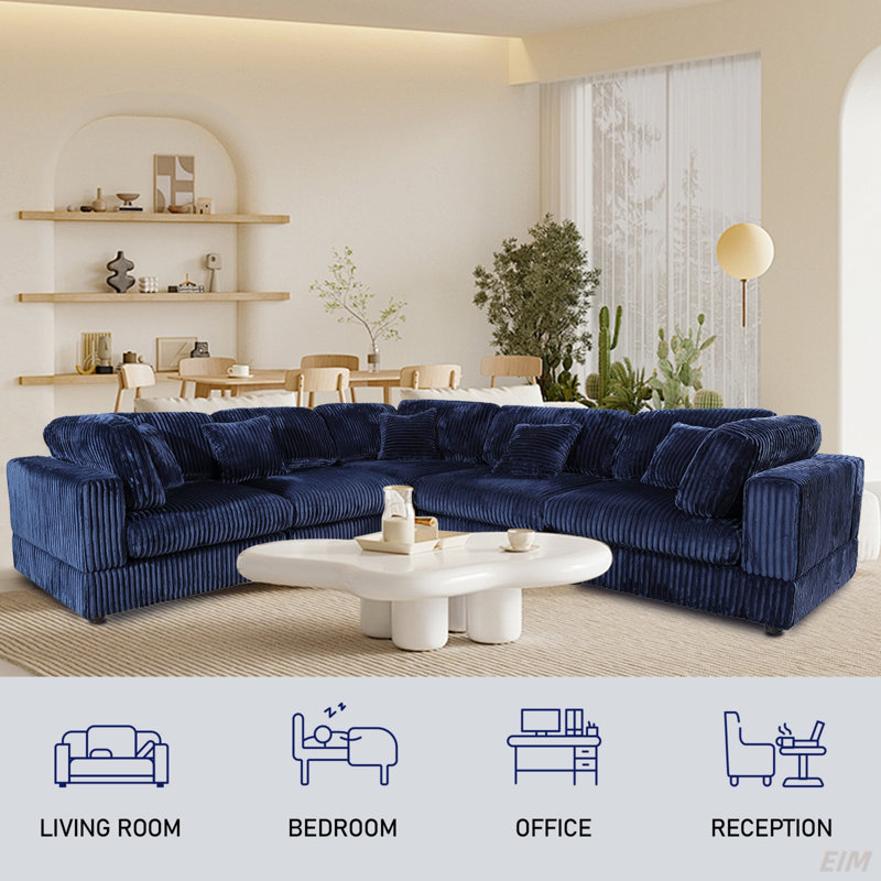 Canapé modulaire 5 pièces avec 5 coussins (modulaire)