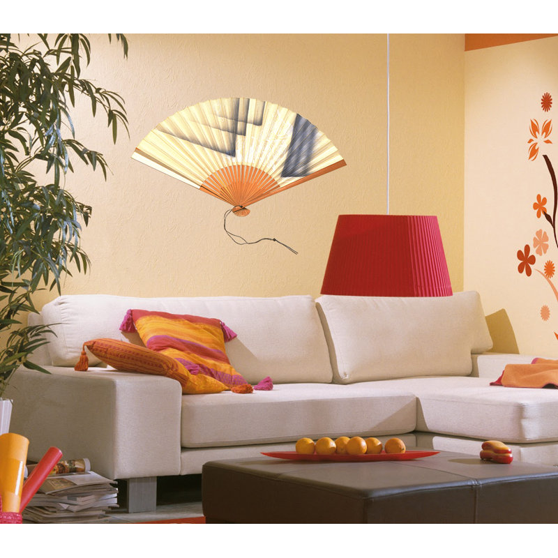 Adhésif décoratif ventilateur japonais, H 33 po x l 59 po