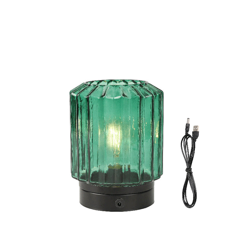 Dagbjartur 8'' Green Battery Operated Table Lamp with 6H Timer