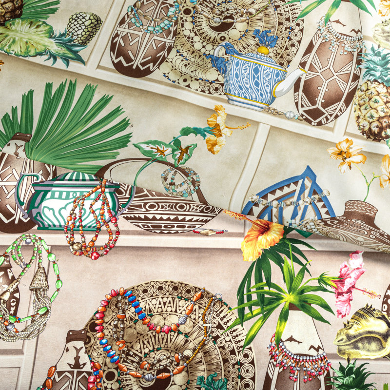 Majorelle Maizan Print 100% Cotton Fabric, Seaglass