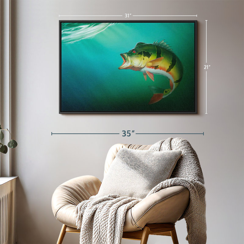 «Peacock Bass», reproduction sur toile, H 21 po x l 31 po