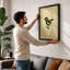 Striped Bird on Lines Japandi 1 Piece Single Picture Frame Wall Art-2041938984-2041938986