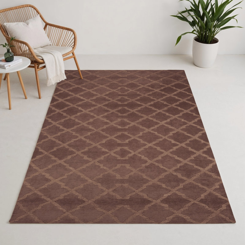 Tapis brun intérieur et extérieur Trellis, Rectangulaire 3 pi x 5 pi