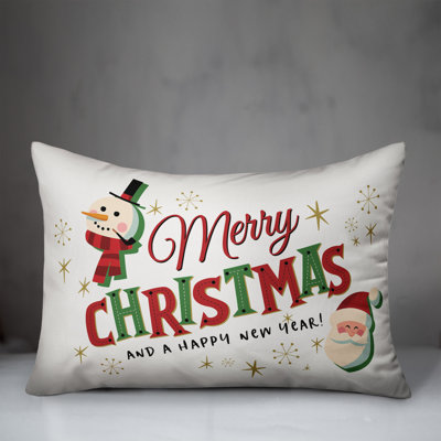  Merry Christmas Lumbar Pillow Cover