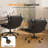 Oil-Waxed Leather Swivel Chair With Flip-Up Armrests-974970028