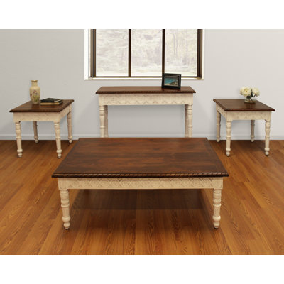4 - Piece Solid Wood Living Room Table Set