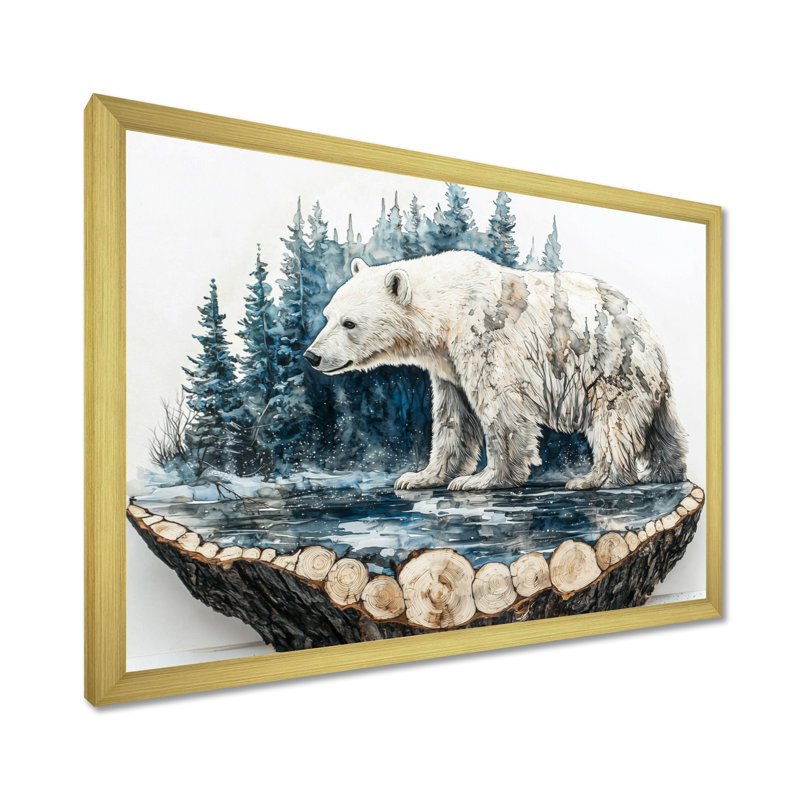 Gihanna - animaux, art mural, Cadre doré simple, H 16 po x l 32 po
