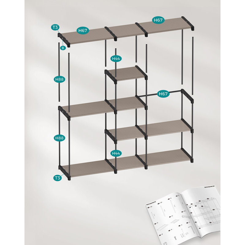 Aguon 182cm Portable Wardrobe, Taupe