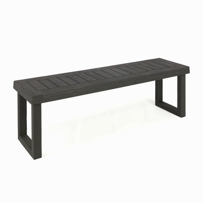 Outdoor Acacia Wood Dining Bench,Dark Grey