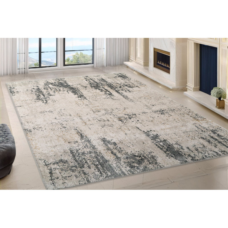 Tapis gris Grisby, Rectangle 3 pi 11 po x 5 pi 7 po