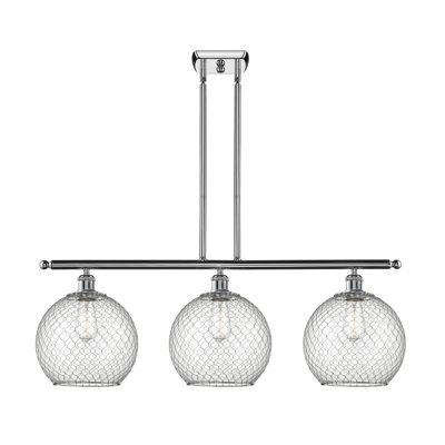 Luminaire suspendu sphère pour îlot de cuisine 3 lumières Duprey