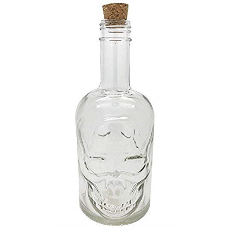 Très grand squelette décanteur en verre 30 oz de style tête de crâne Holger
