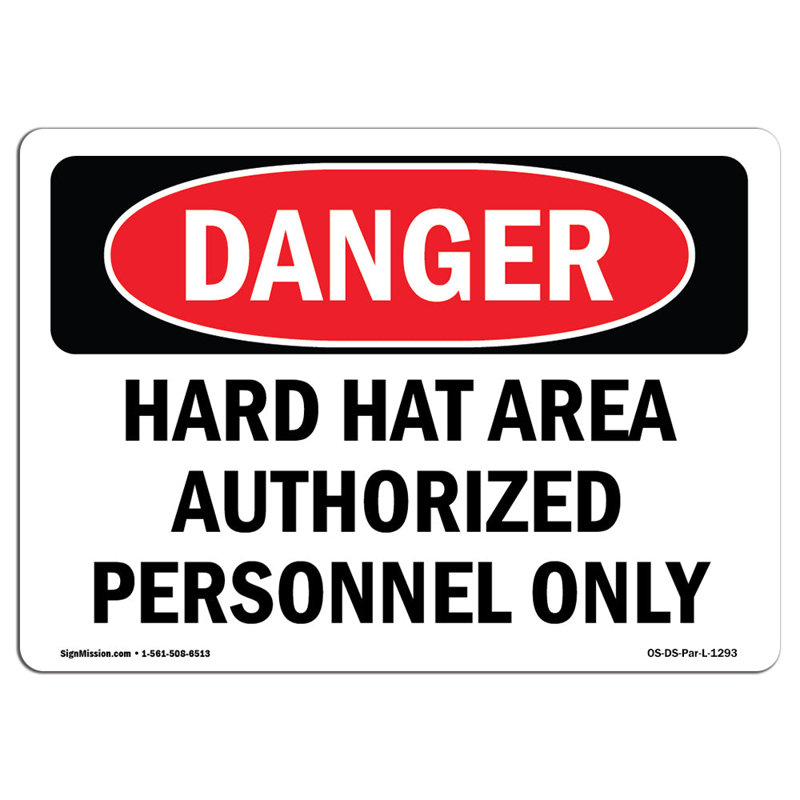 Danger Sign, 12" H x 18" W x 0.1" D