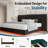 Upholstered Bed Frame | Oversized Headboard | Floating Design | RGB LED Lights | Modern Style-731644068-709867137