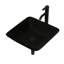 Lavabo de salle de bain trempé - robinet noir mat et vasque en verre chic