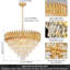 Albree 23.2" Luxury Dual-Tone Gold/Rose Gold Crystal Chandelier, E14 Base, Bulb Excluded