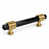 Brushed Golden Brass/Opaque Black Glass