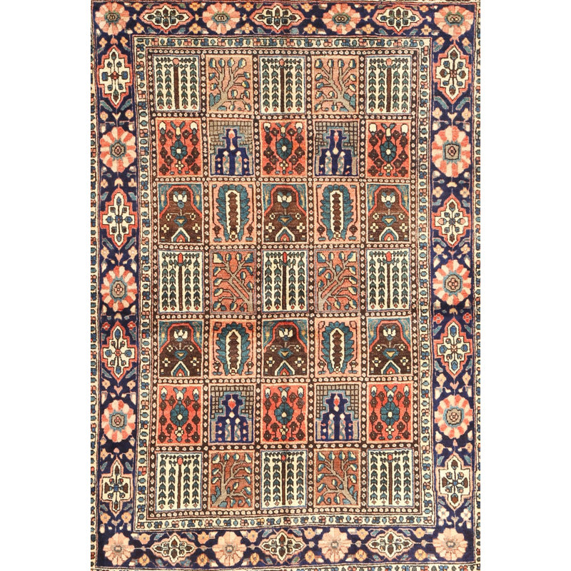 Tapis beige / rouge en laine Mardiros, Rond 6 pi