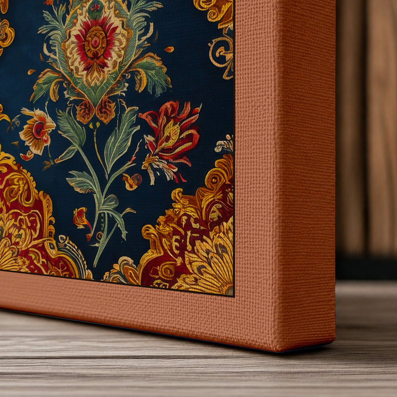 Persian Jewel Lattice Eclectic - Wrapped Canvas, 24x16 - 61.0 x 40.6 cm, Terracotta Border
