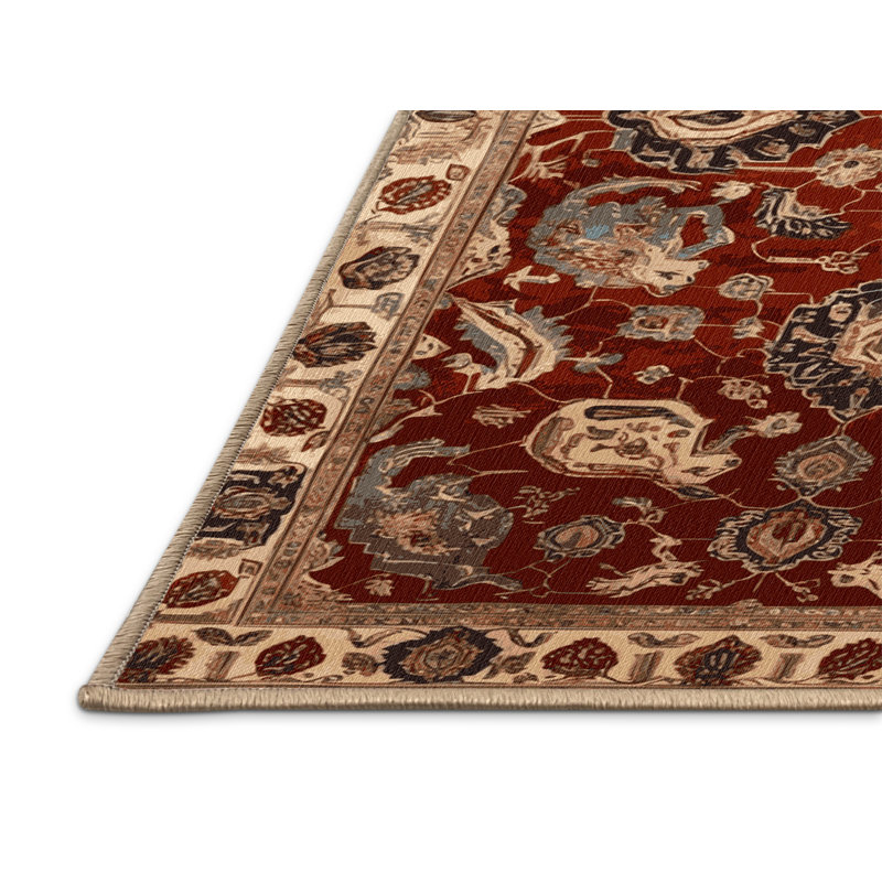 Tapis brun lavable à la machine, Rond 8 pi