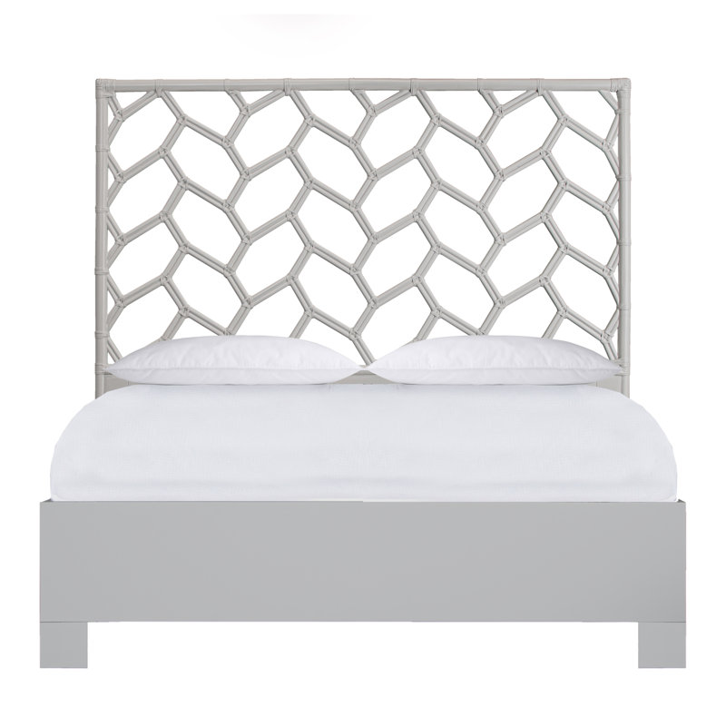 Silas King Platform Bed, Light Blue, Queen, Light Gray