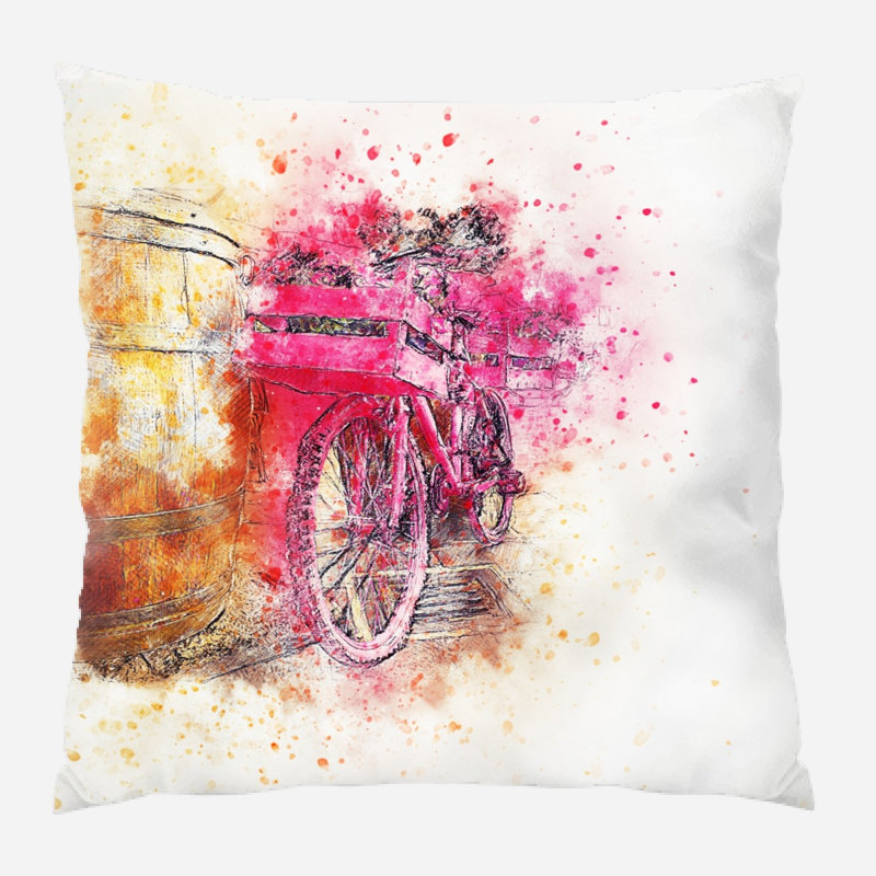 Comerfo Bicycle Throw Pillow, Microsuede, Indoor 