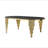 Glass Top Oval Dining Table With Gold Stainless Steel Base-162569513