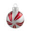Ornement boule de Noël en verre rouge et argent à 2 finitions tourbillon 1,75 po (45 mm)
