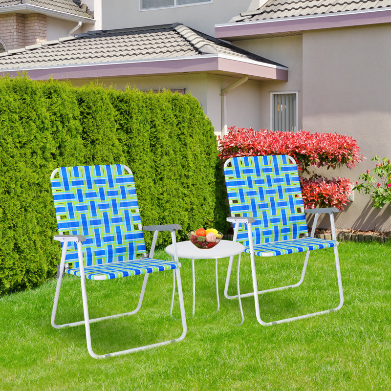 Metal Folding Widen Beach Chair(Set Of 1), Blue