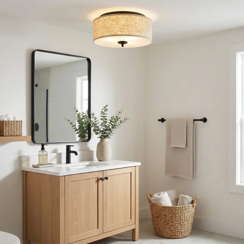 Blueprint Collection Fabric Flush Mount
