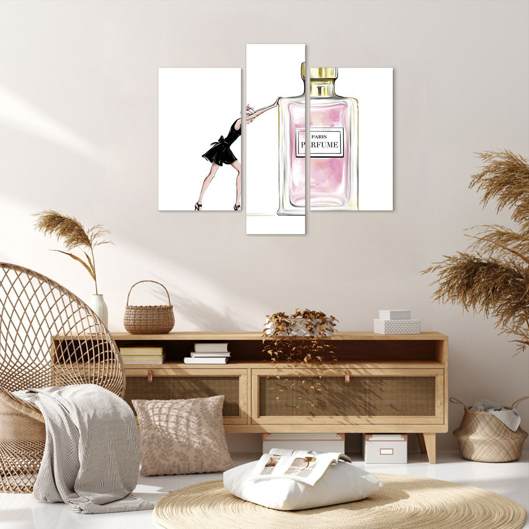 3-tlg. Leinwandbilder-Set Fashion Woman Perfume