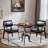Cecy Pine Round Solid Wood Top with Iron Base Dining Table-306142394