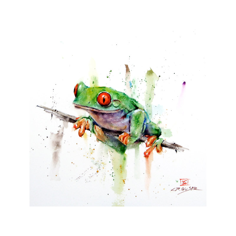 Frog by Dean Crouser - Painting on Canvas, No Frame, 66.04 cm H x 66.04 cm W x 1.91 cm D
