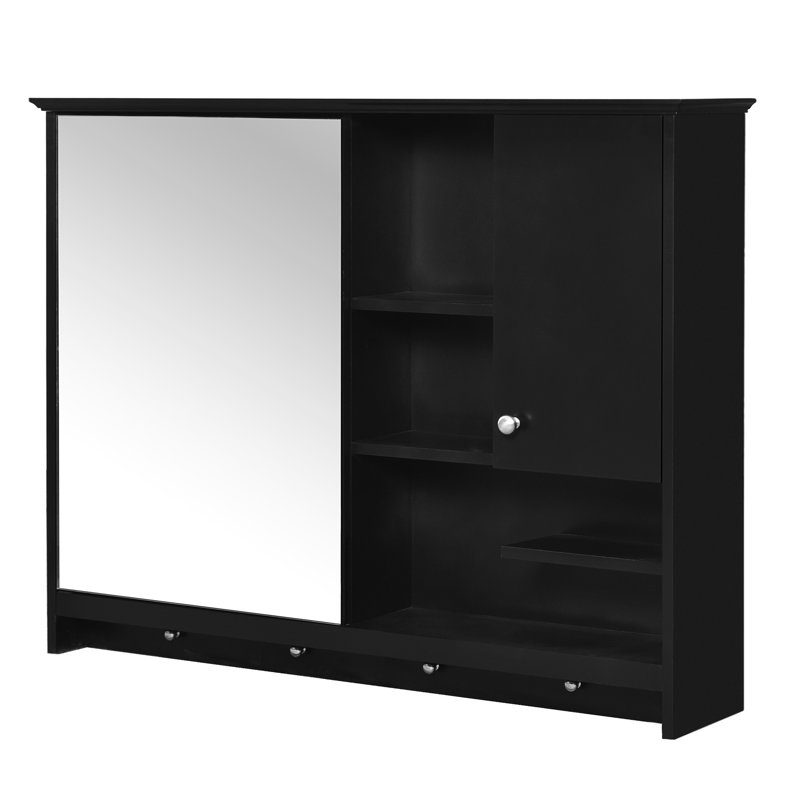 Armoire de rangement murale 36 po, Noir