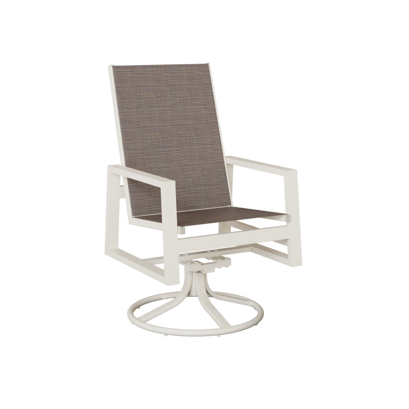 Chaise berçante berçante à haut dossier berçant Vida Berlin Gardens, Bleu cadet Shelby, Blanc mat