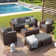 Sofa Seating Group with Storage and Ottomans