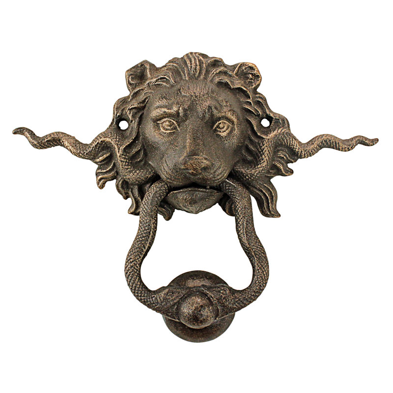 Lion and the Snake Cast Iron Decorative Door Knocker