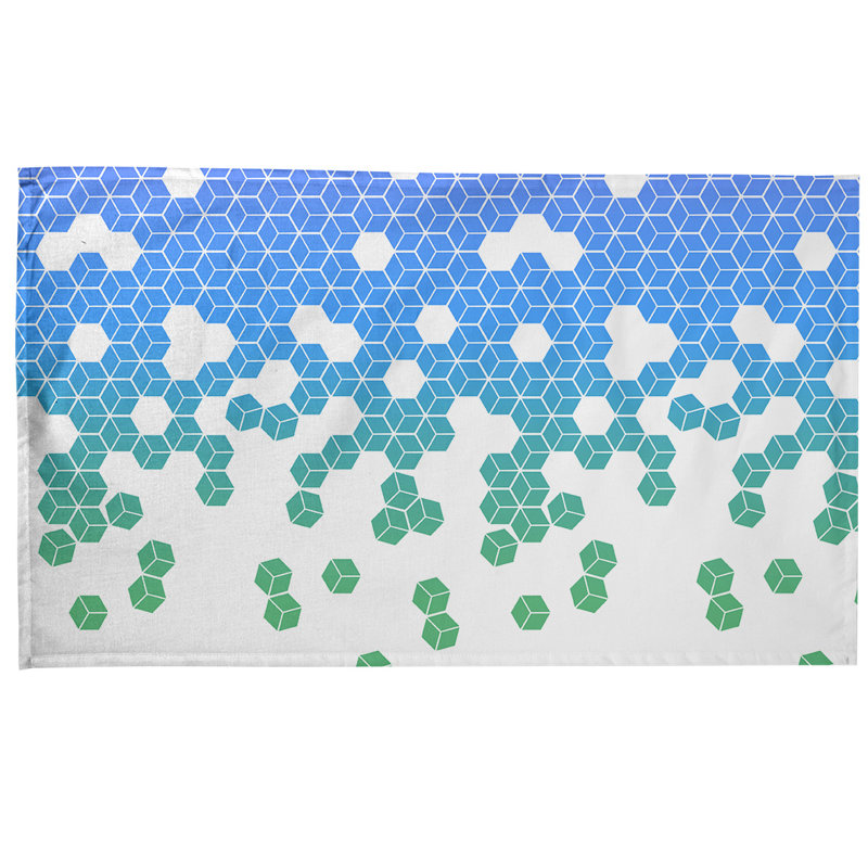 Tea Towel Kitchen Towel, Cotton Twill, Blue/White