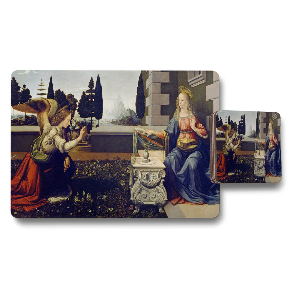 Annunciation Artwork Placemat Coaster Set For Dining Table Decor