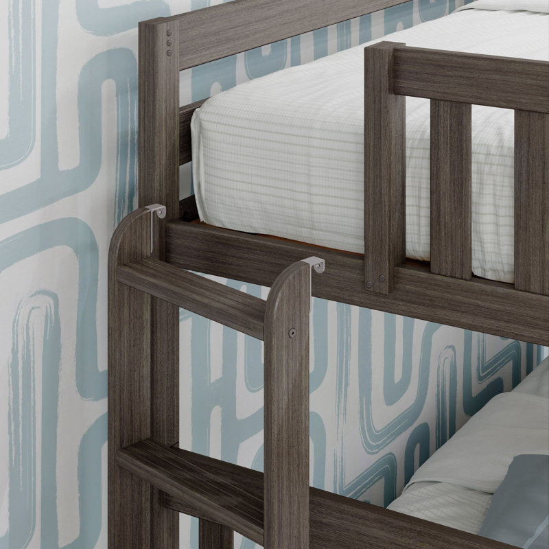 Dazhane Kids Twin Over Full Bunk Bed with Ladder on End, Clay