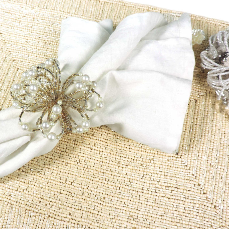Glass Beads Embroidered Rectangle Placemat