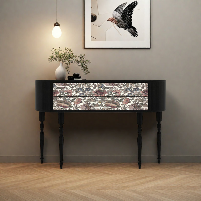 Retro Console Table with 2 Drawers, 35.43" H x 55.12" W x 11.81" D